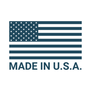 A graphic of the United States flag above bold text reading MADE IN U.S.A. on a light background.